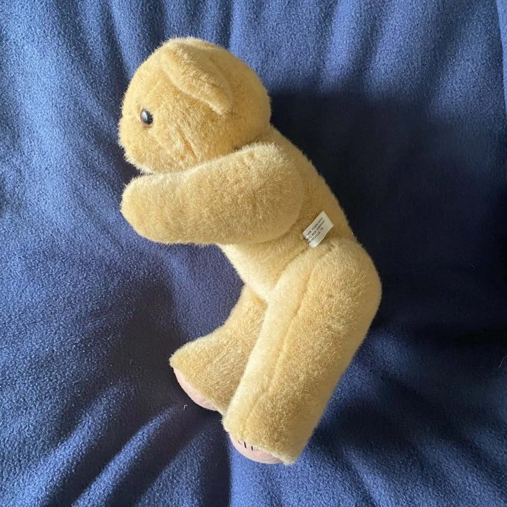 Vintage San Francisco Music‎ Box Comp. musical jointed tan plush bear Works!
